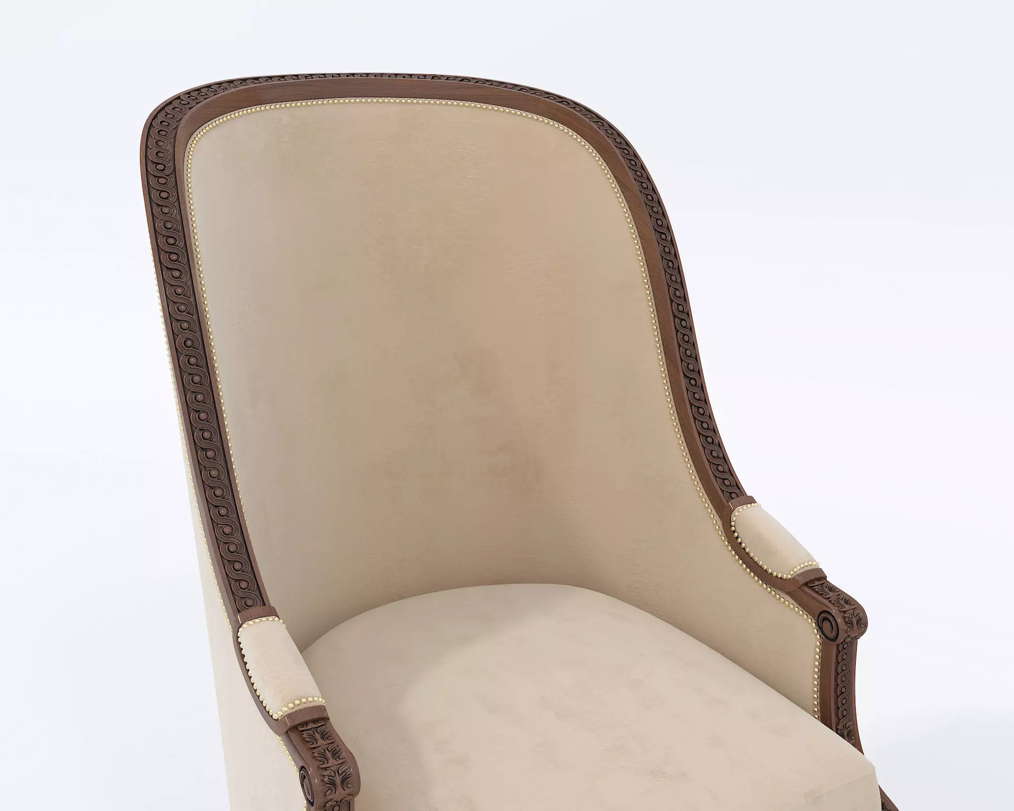 Classic European Style Coffee Table and Armchair 23 3D model_7