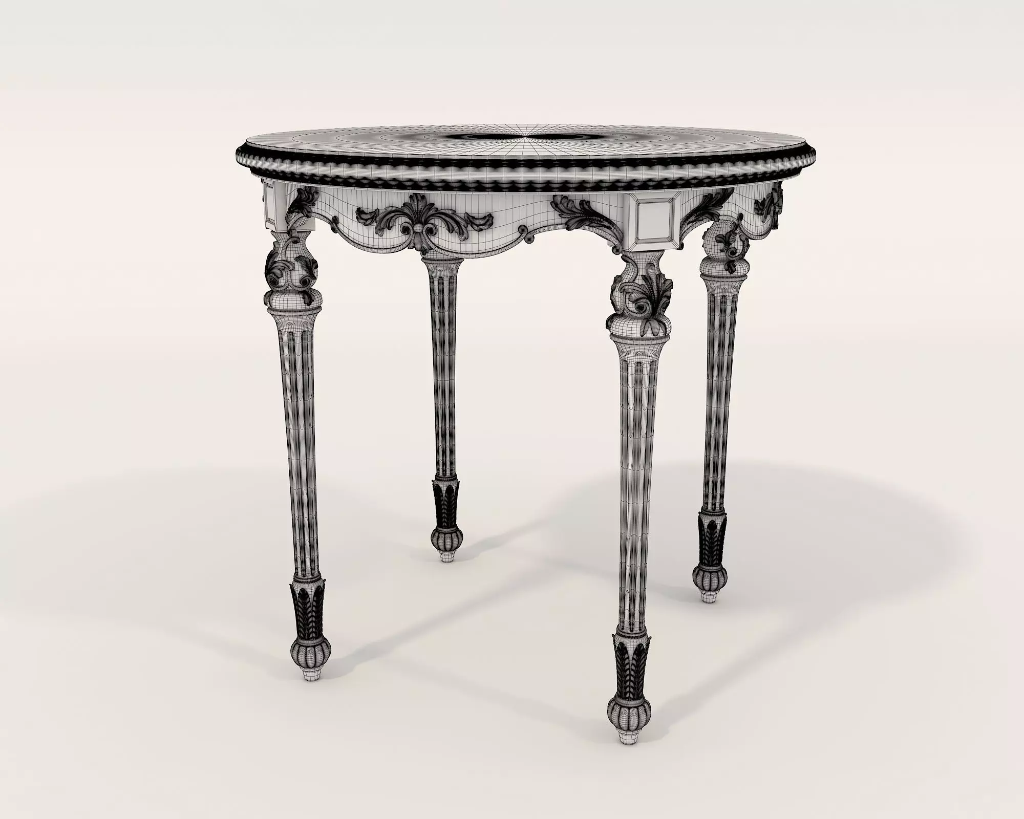Classic European Style Coffee Table and Armchair 23 3D model_10