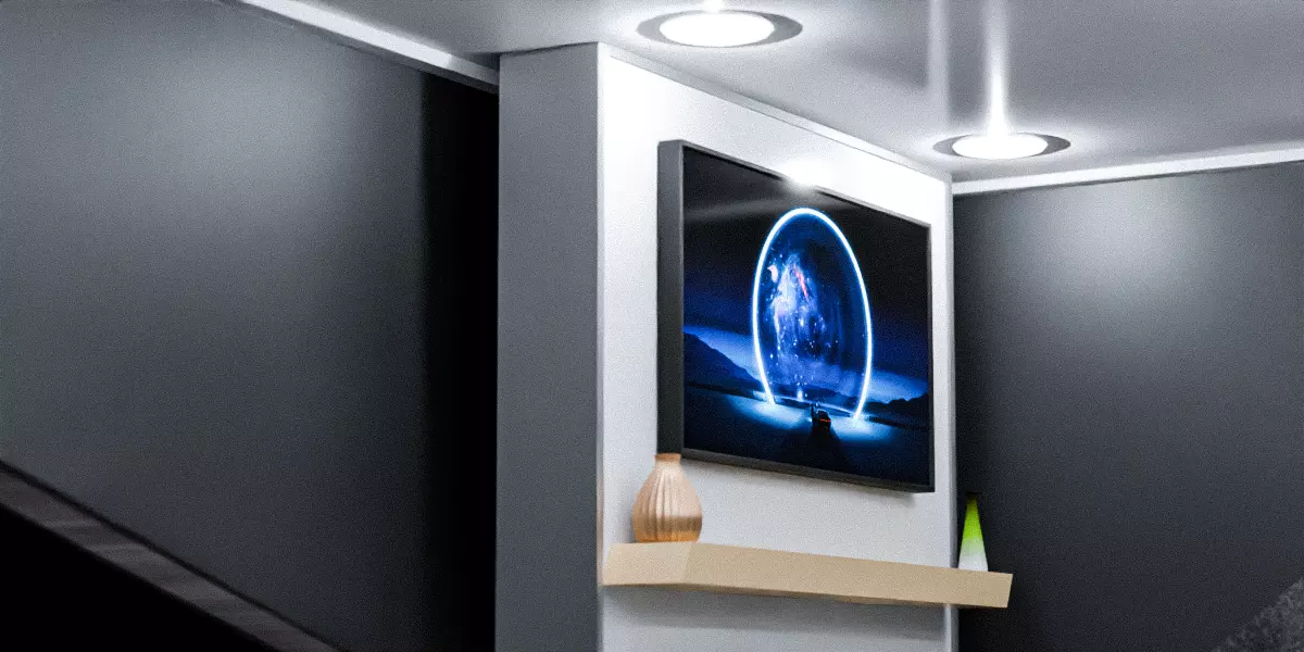 Futuristic Exhibition Booth Design Modern Minimal Setup 3D model_4