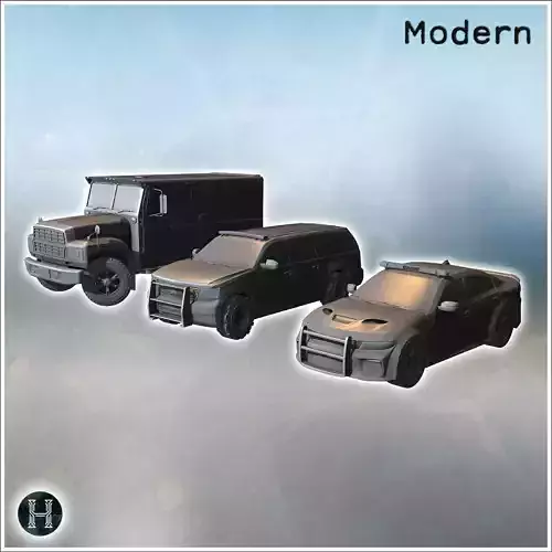 Modern police vehicle incl Chevrolet Tahoe and Dodge Charger 6 -