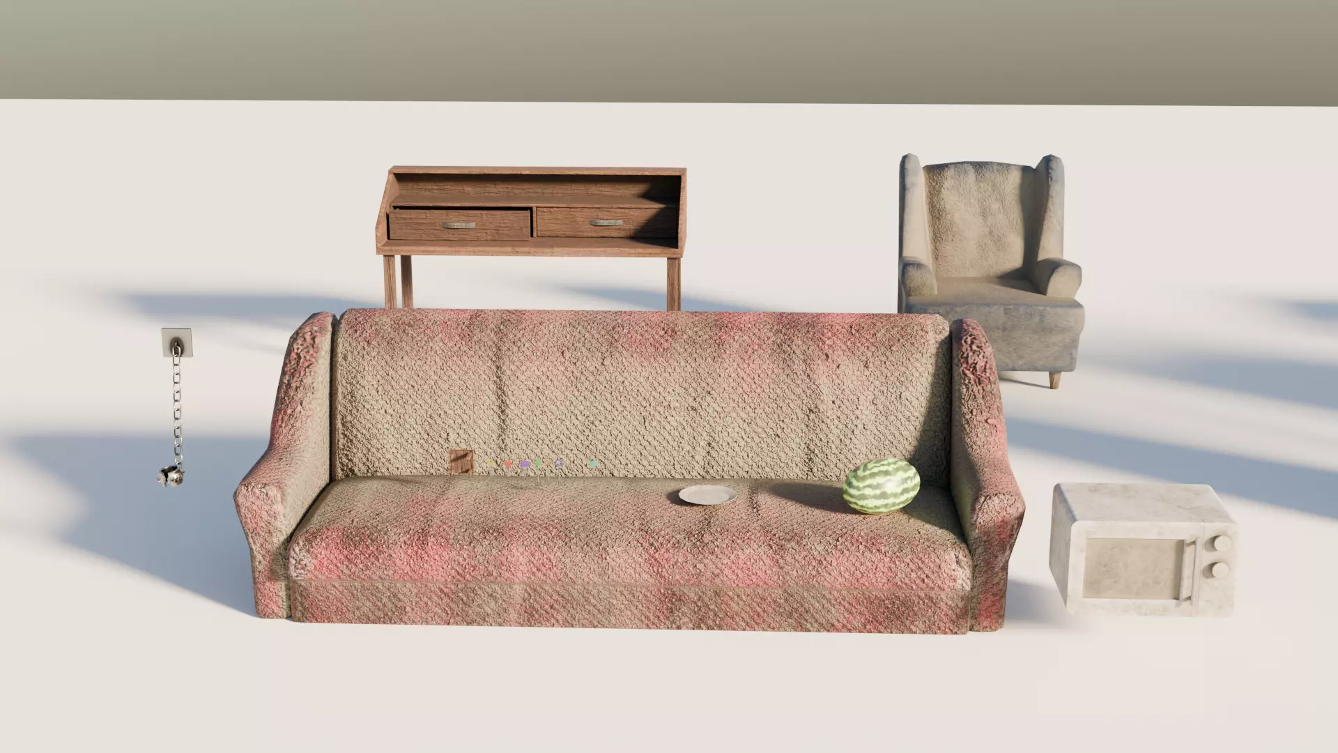 Props pack - mid-poly low-poly game-ready models Low-poly 3D model_1