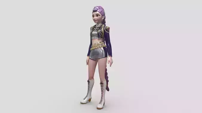 K pop Demon Hunters Rumi High poly character 3D Model