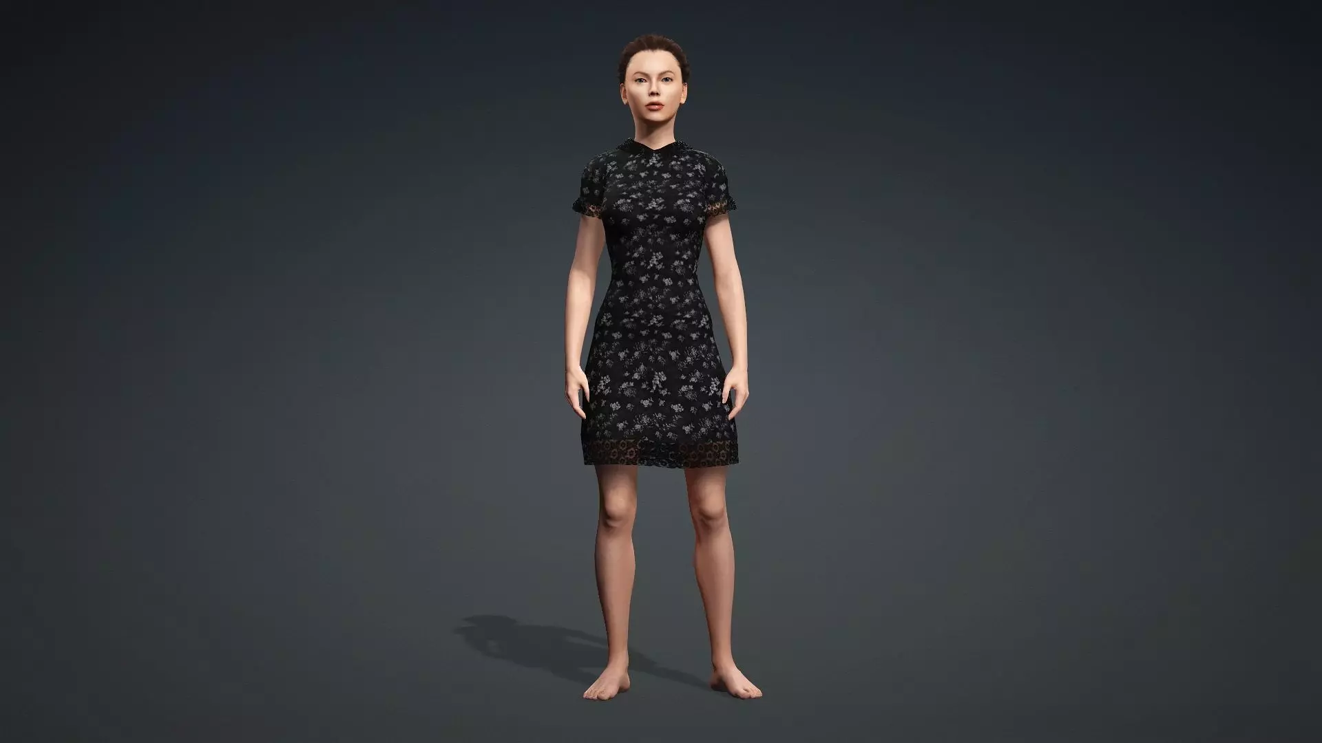 Elegant Female Character 3D model_2