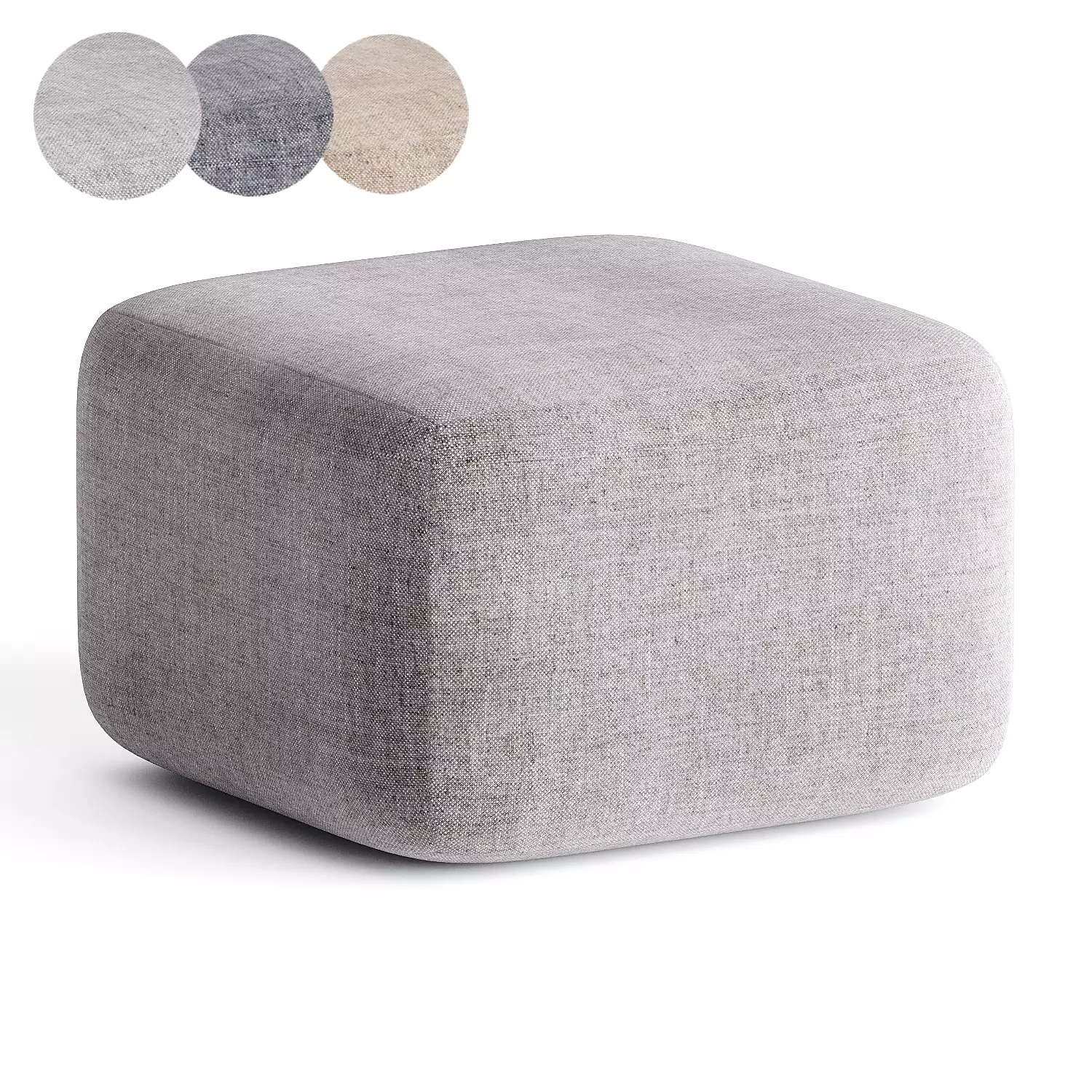 pouf grey 3D model_0