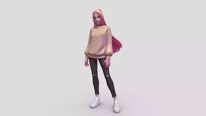 K pop Demon Hunters Mira High poly character 3D Model