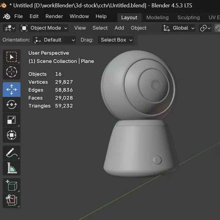 Camera Securitas Moderna 3D Model of Smart Surveillance Device 3D model_1