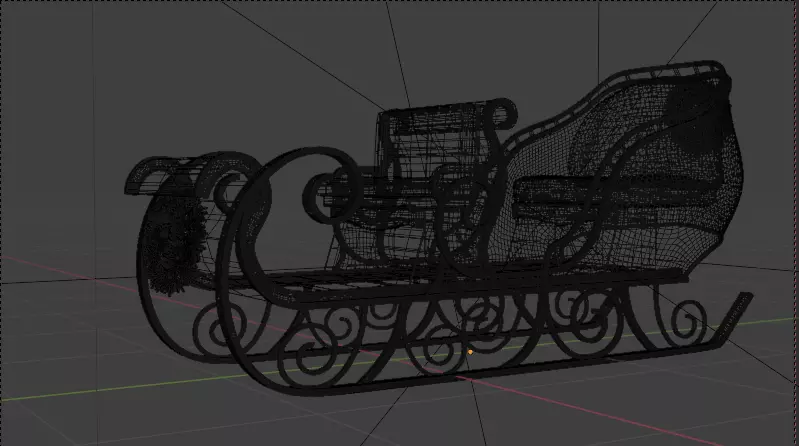Christmas Sleigh new Low-poly 3D model_5