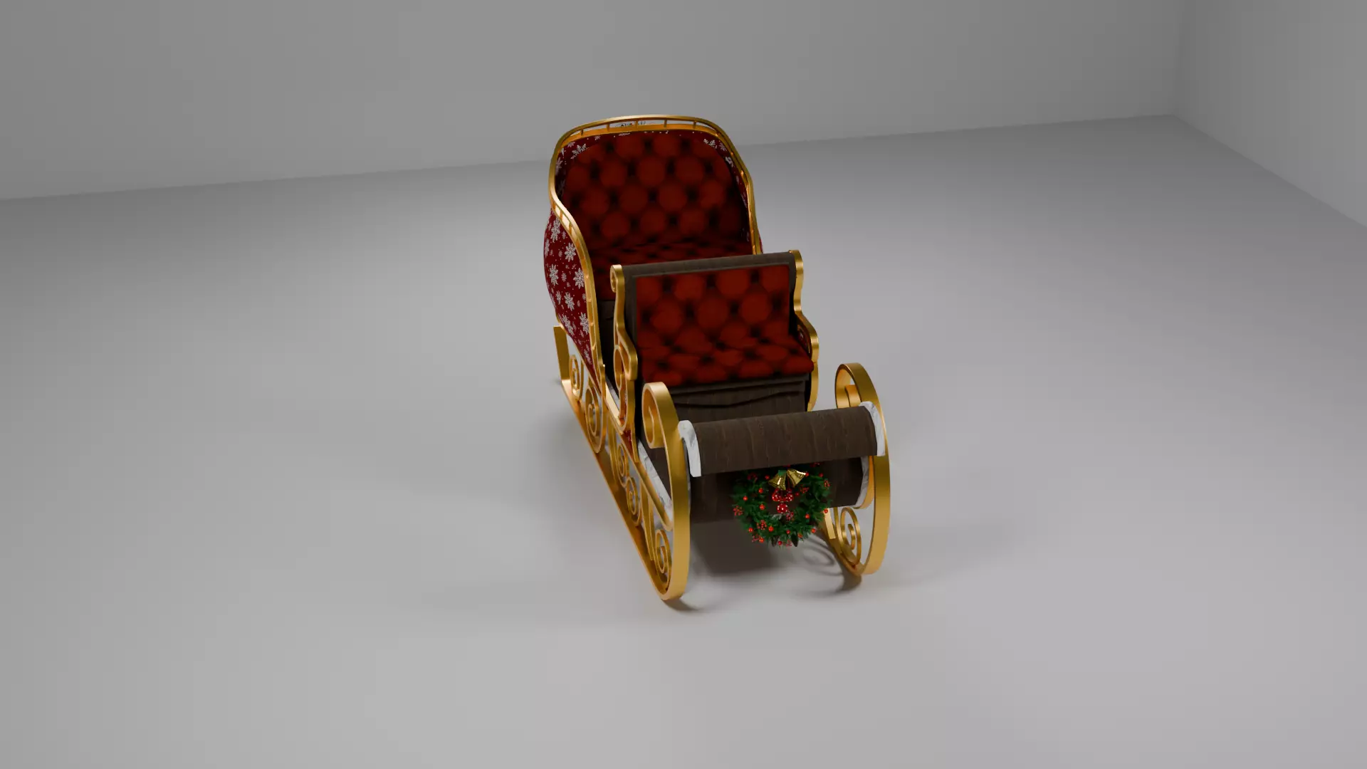 Christmas Sleigh new Low-poly 3D model_6