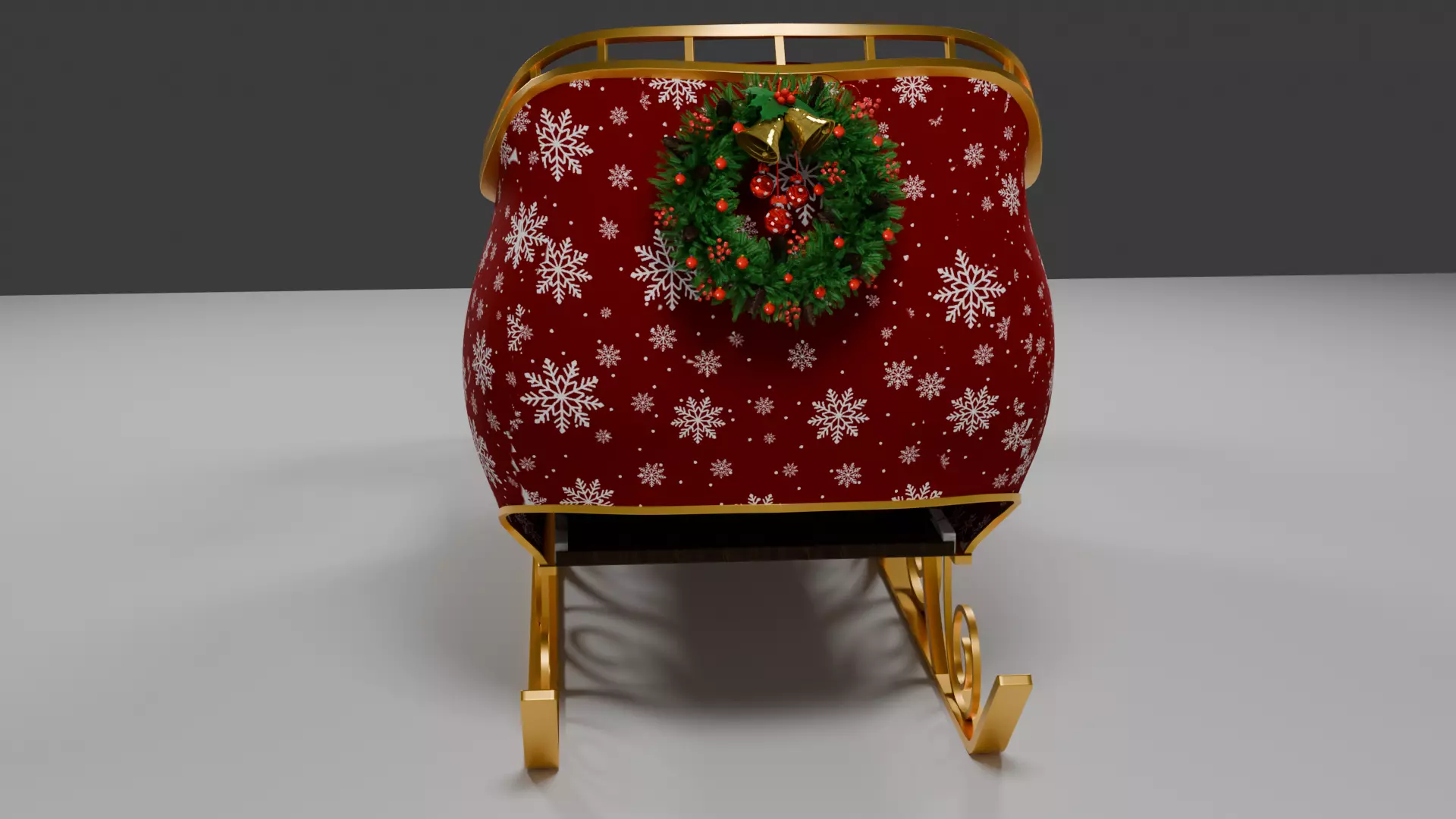 Christmas Sleigh new Low-poly 3D model_2