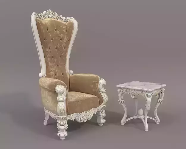 Classic European Style Coffee Table and Armchair 26