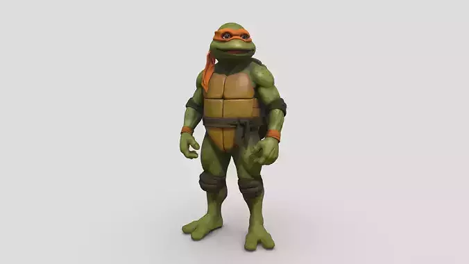 TMNT Michael Angelo High From 1990 Retro Movie 3D Model