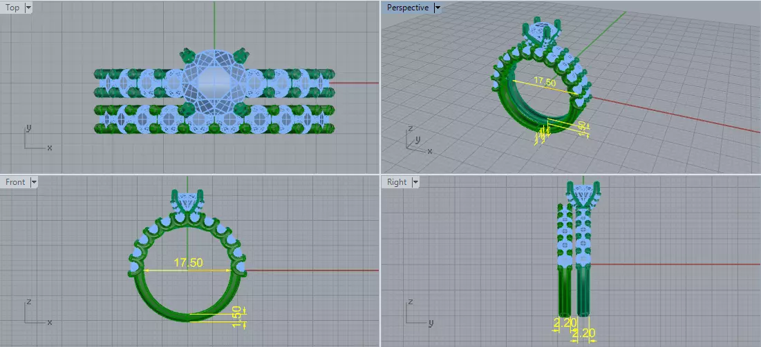 Solitaire engagement rings Model 8037 3D print model_5