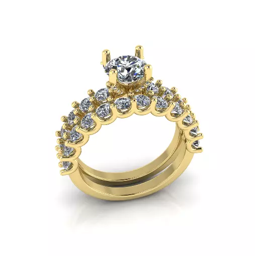 Solitaire engagement rings Model 8037 3D print model_2