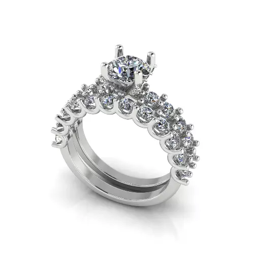 Solitaire engagement rings Model 8037 3D print model_1