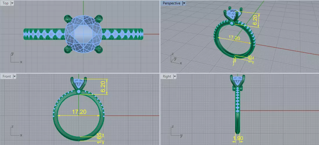 Solitaire engagement rings Model 8031 3D print model_6