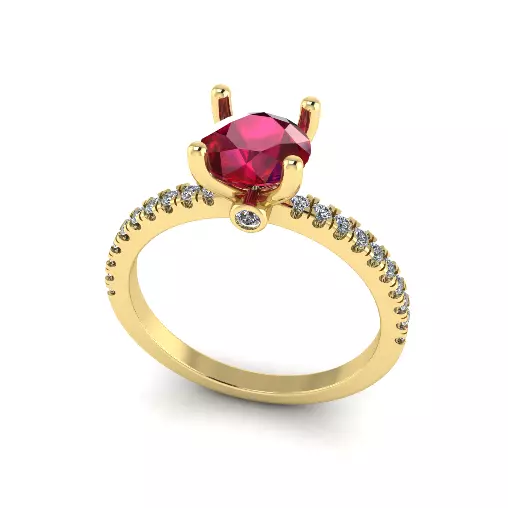 Solitaire engagement rings Model 8031 3D print model_2