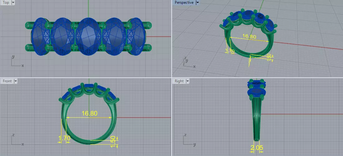Solitaire engagement rings Model 8010 3D print model_6