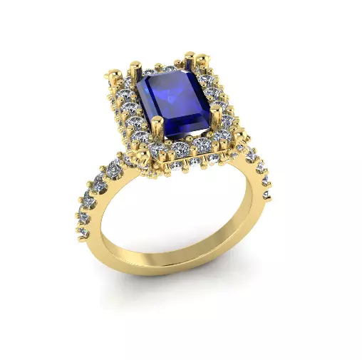 Solitaire engagement rings Model 8005 3D print model_2