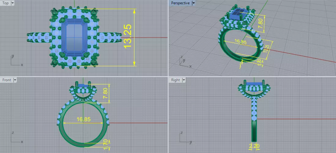 Solitaire engagement rings Model 8005 3D print model_6