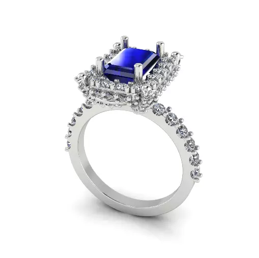 Solitaire engagement rings Model 8005 3D print model_1
