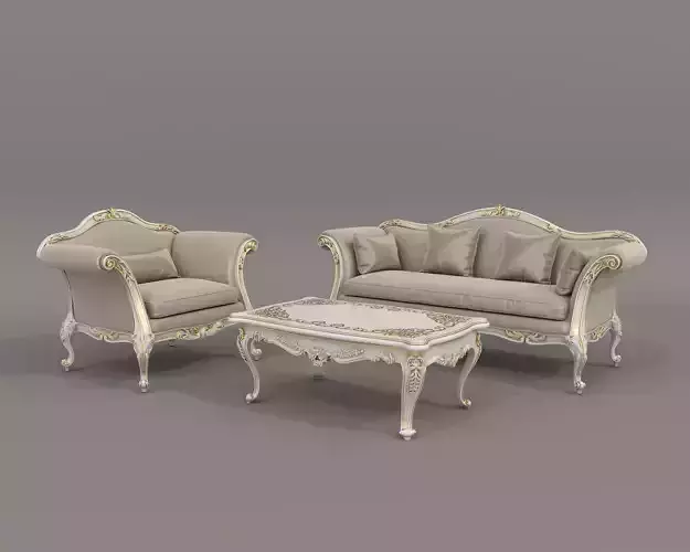 Classic European style Sofa and Armchair set 3