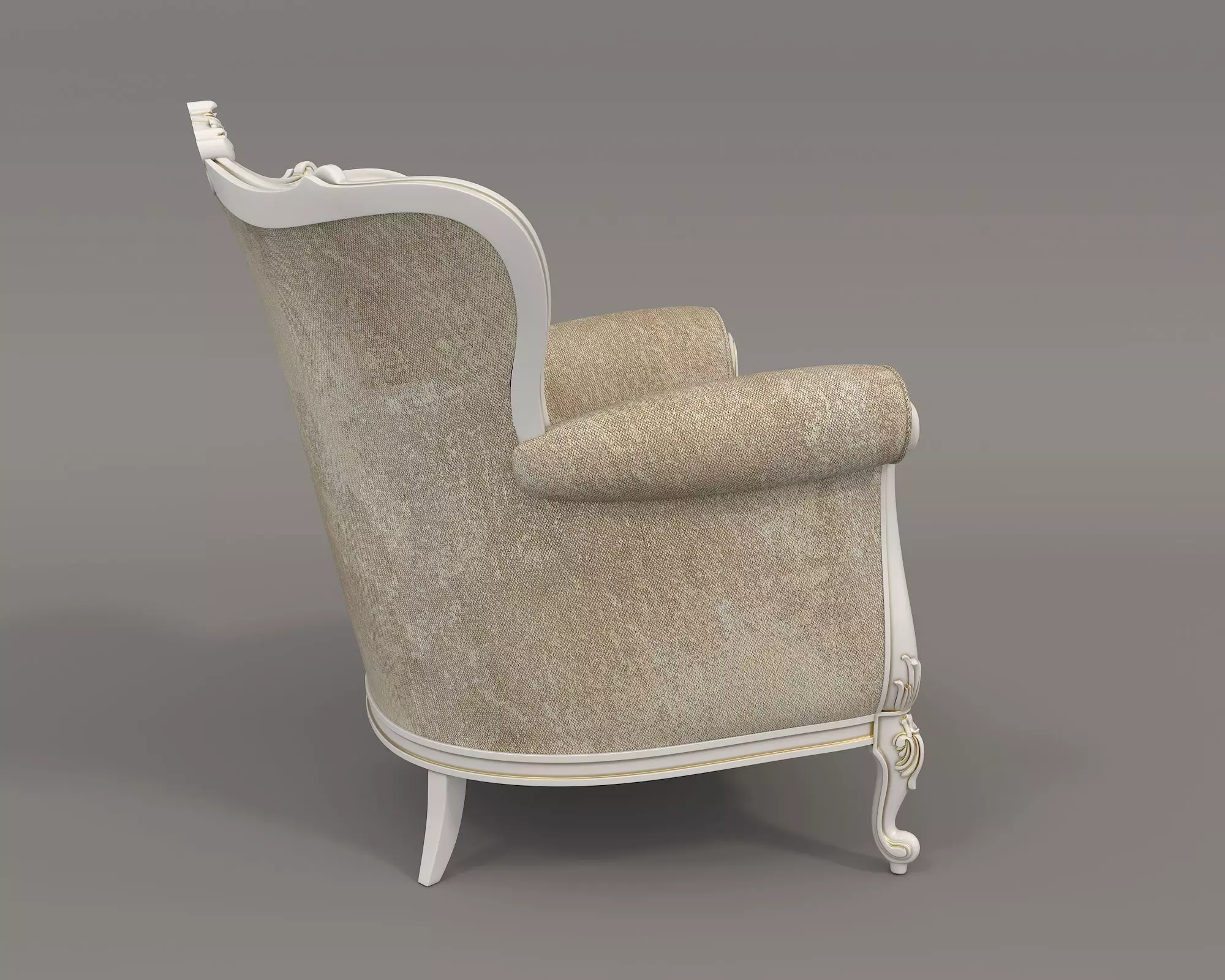 Classic European Style Coffee Table and Armchair 27 3D model_6