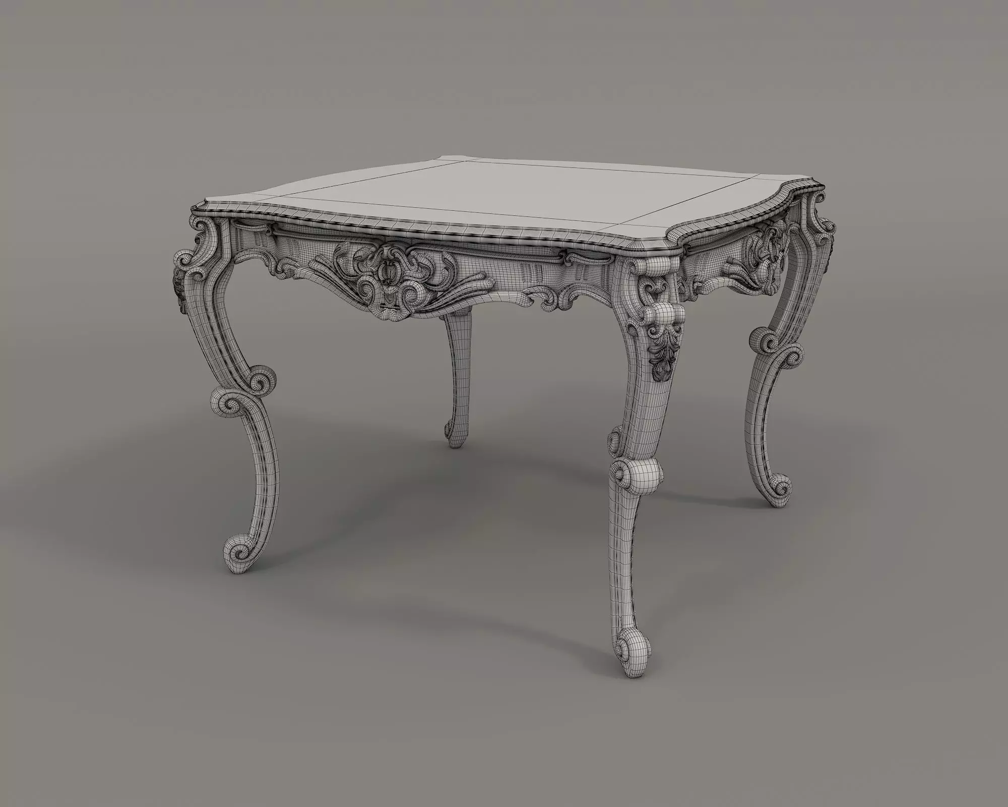 Classic European Style Coffee Table and Armchair 27 3D model_10