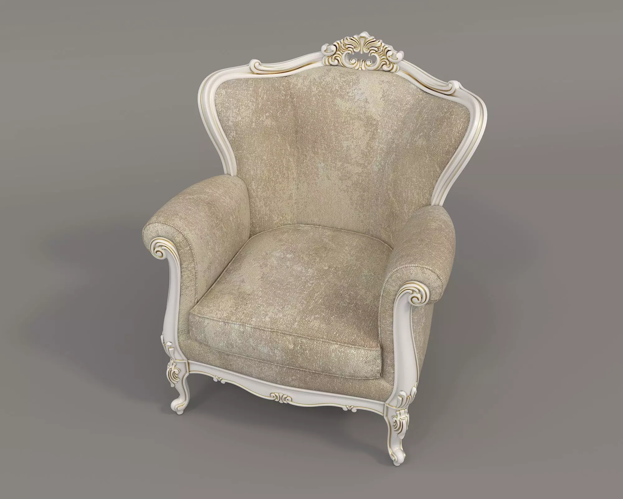 Classic European Style Coffee Table and Armchair 27 3D model_5