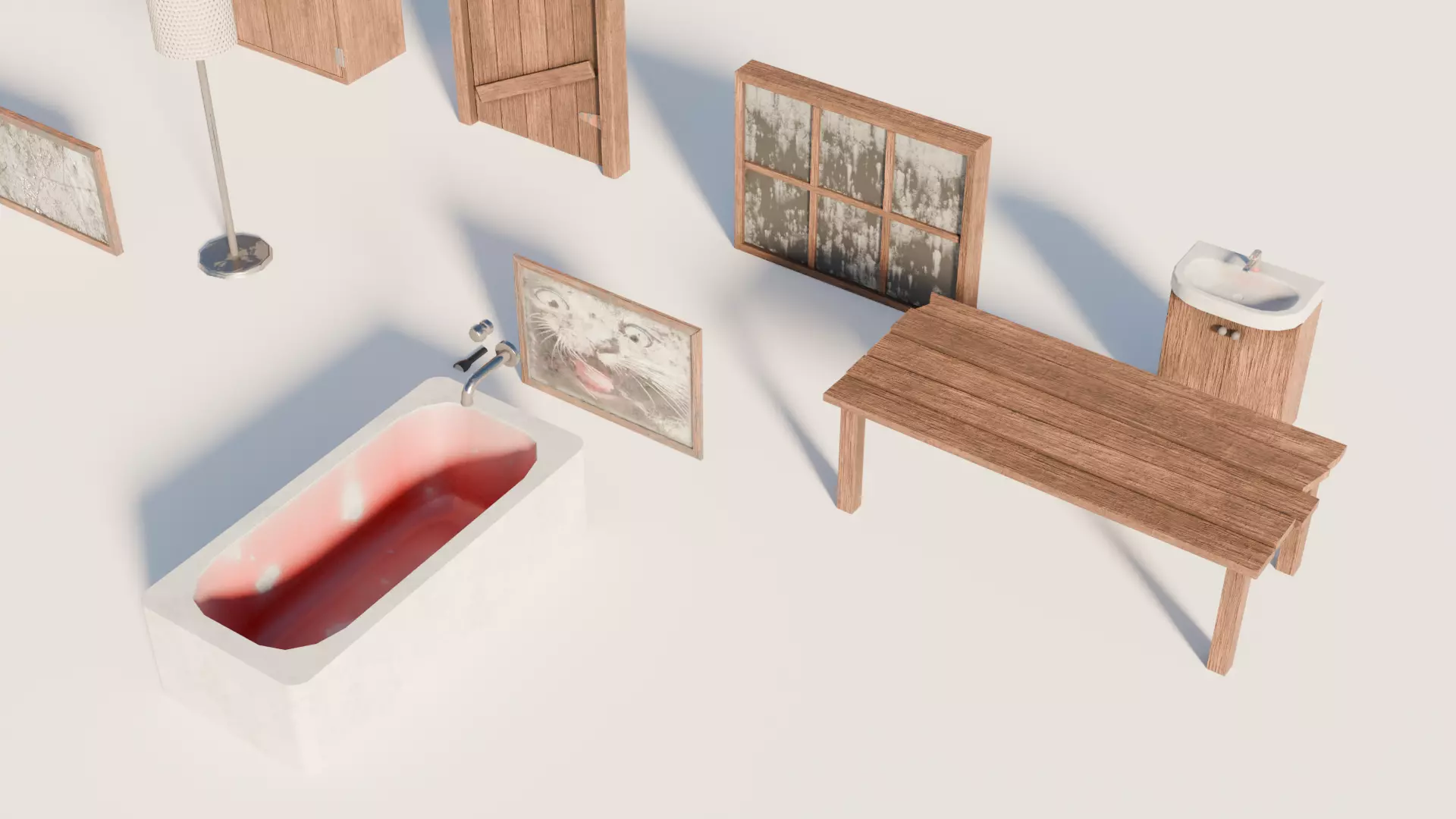 Props pack - mid-poly low-poly game-ready models Low-poly 3D model_1