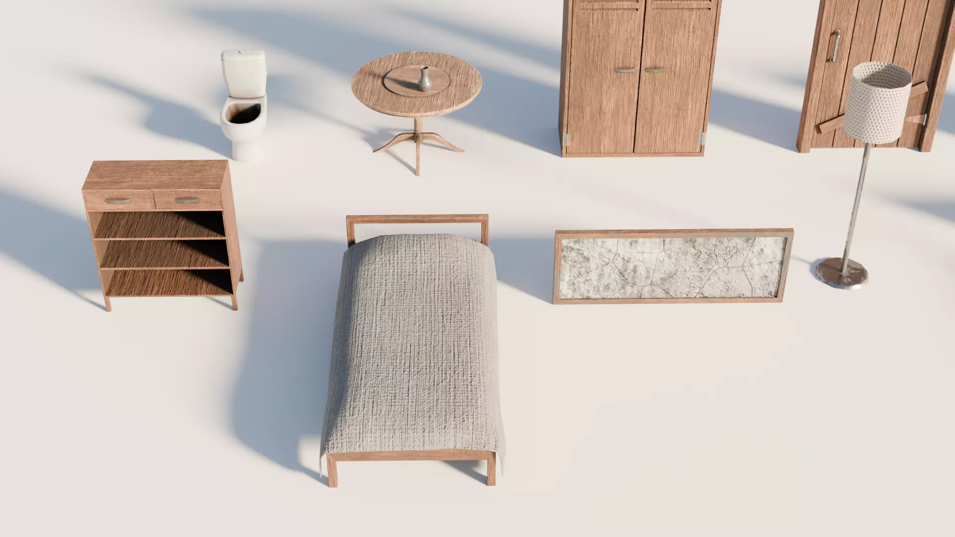 Props pack - mid-poly low-poly game-ready models Low-poly 3D model_3