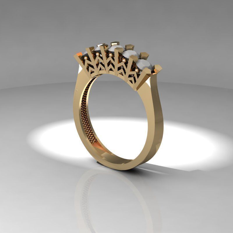 4Ring new solitaire  3D print model_1