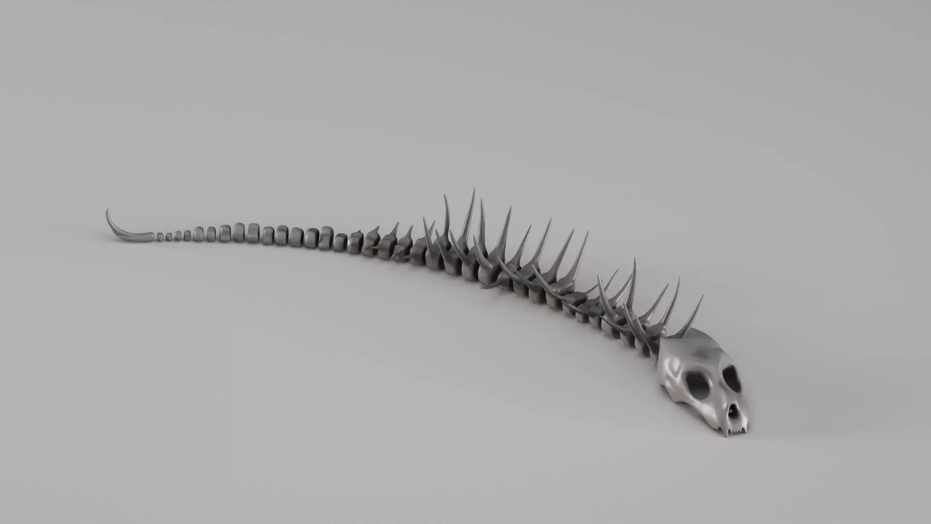 001661 Serpentine Aquatic Creature Skeleton Display 3D print model