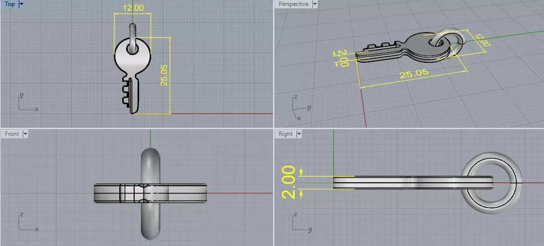 Pendant key Model 8075 3D print model_6