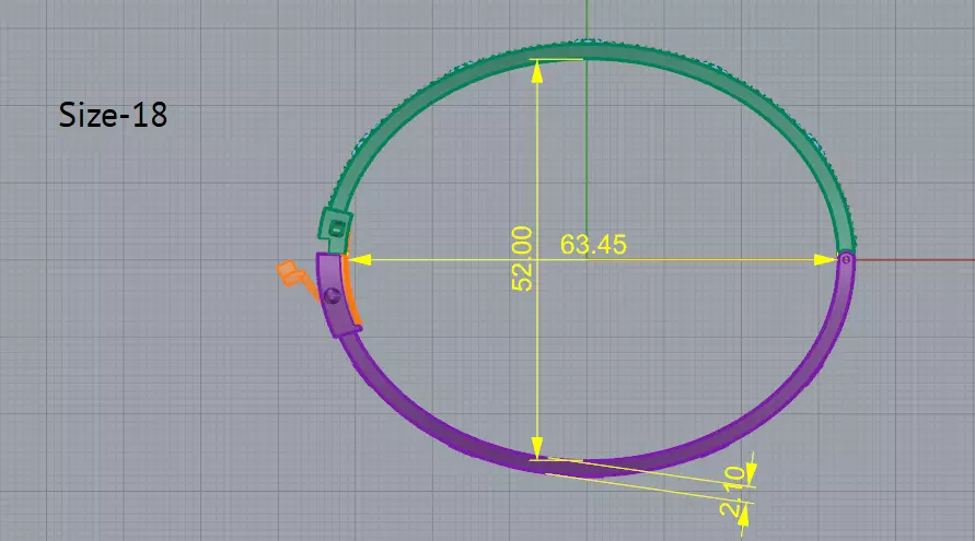 Bracelet size 18 Model 8065 3D print model_7