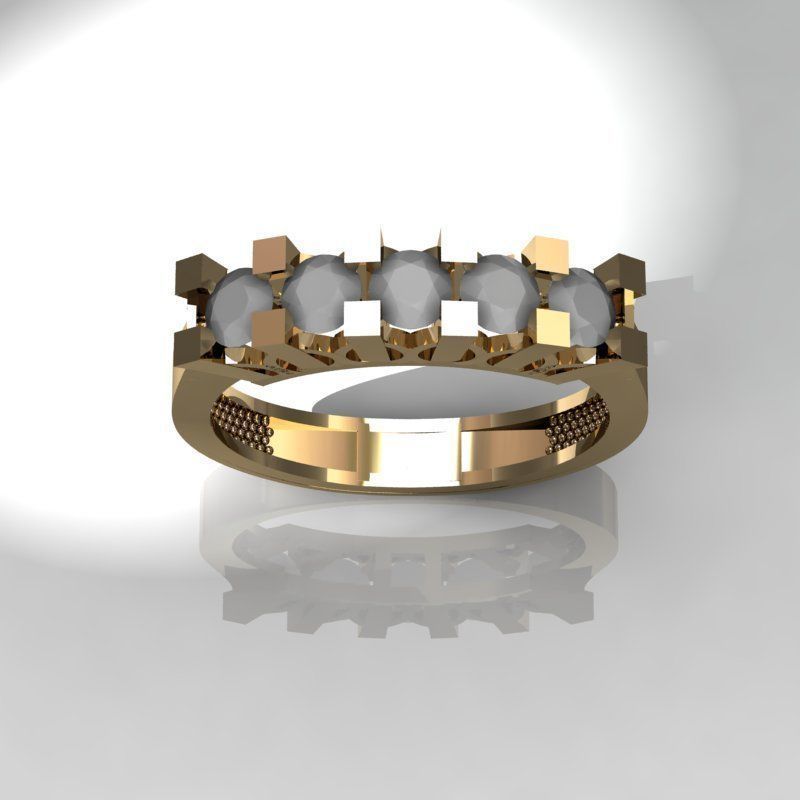 6ring new solitaire  3D print model_3