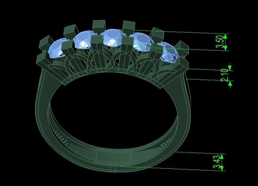 6ring new solitaire  3D print model_4