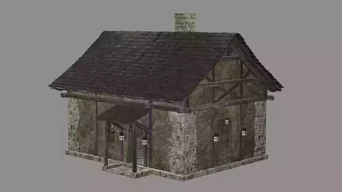 Medieval Viking House 10 Game Ready Low-poly 3D Model