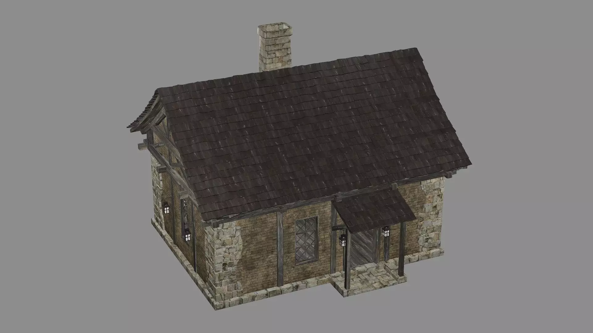 Medieval Viking House 10 Game Ready Low-poly 3D Model Low-poly 3D model_4