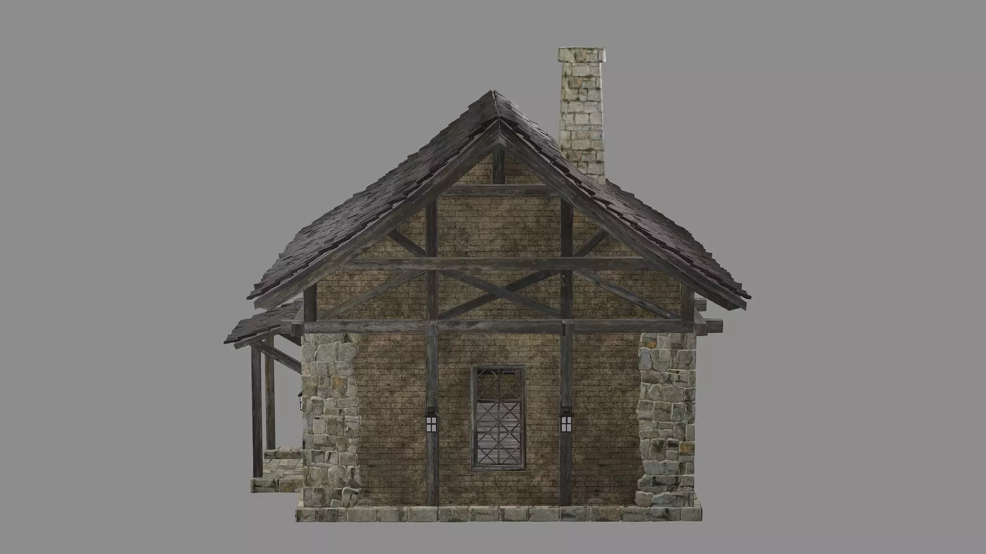 Medieval Viking House 10 Game Ready Low-poly 3D Model Low-poly 3D model_3