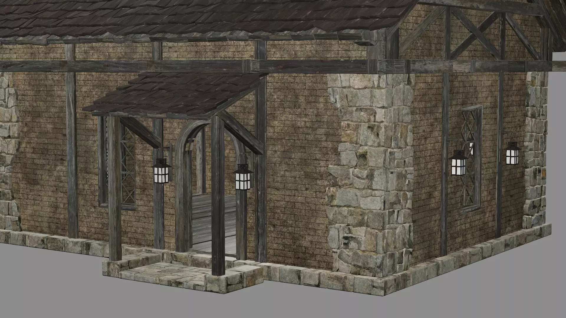 Medieval Viking House 10 Game Ready Low-poly 3D Model Low-poly 3D model_8