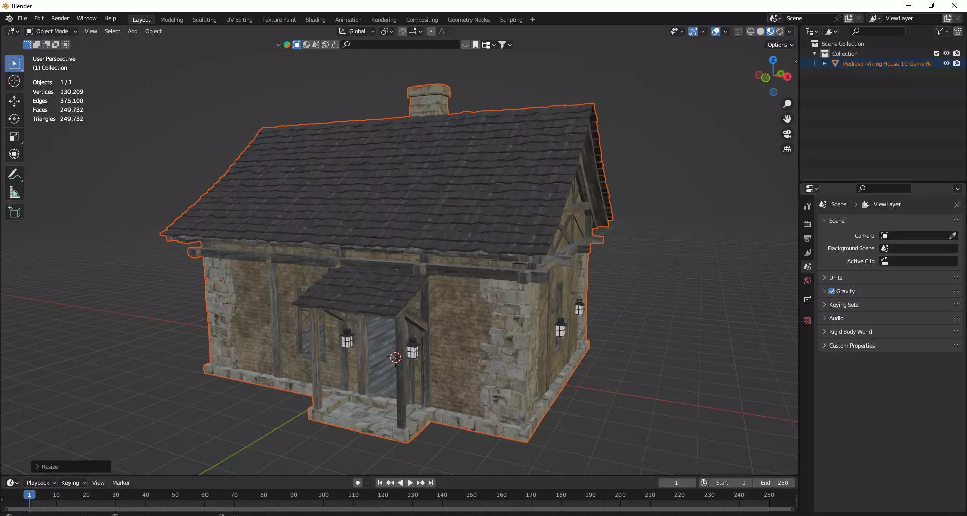 Medieval Viking House 10 Game Ready Low-poly 3D Model Low-poly 3D model_9