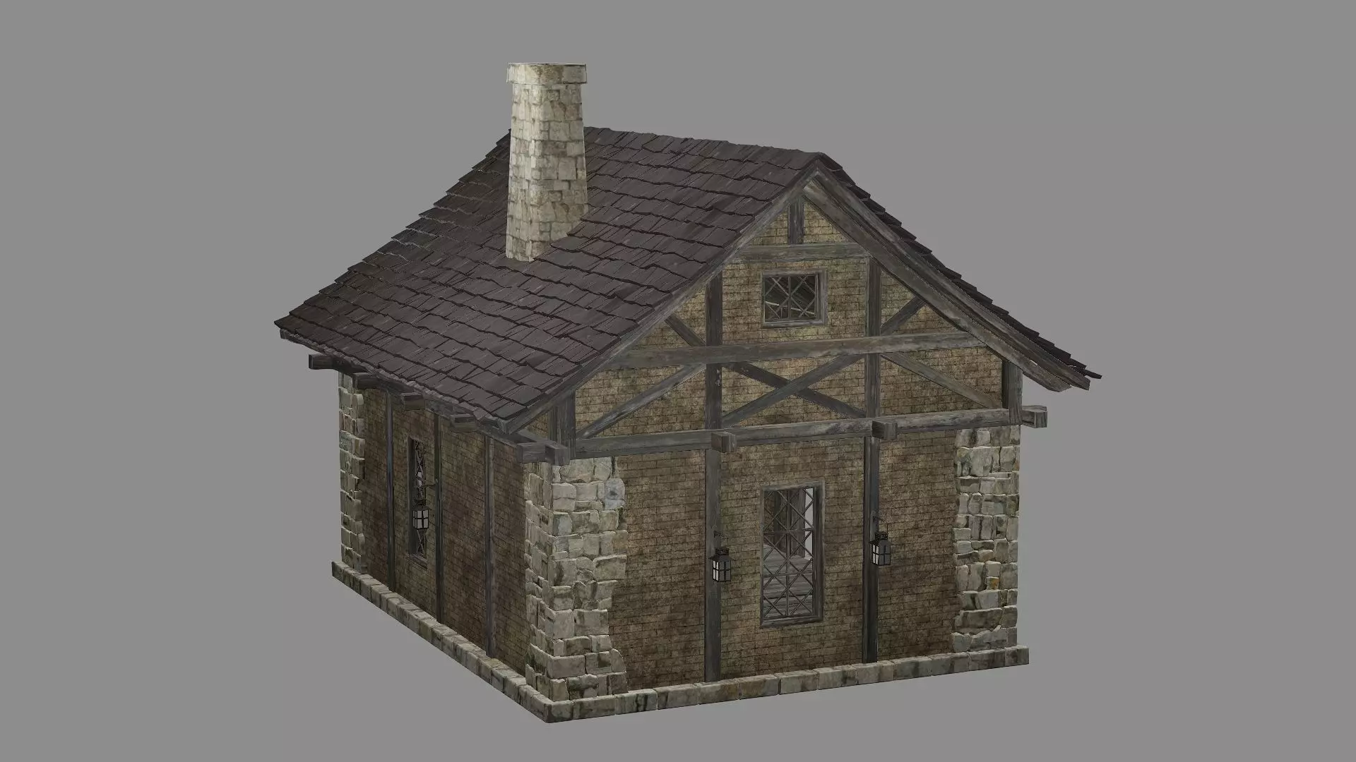 Medieval Viking House 10 Game Ready Low-poly 3D Model Low-poly 3D model_5