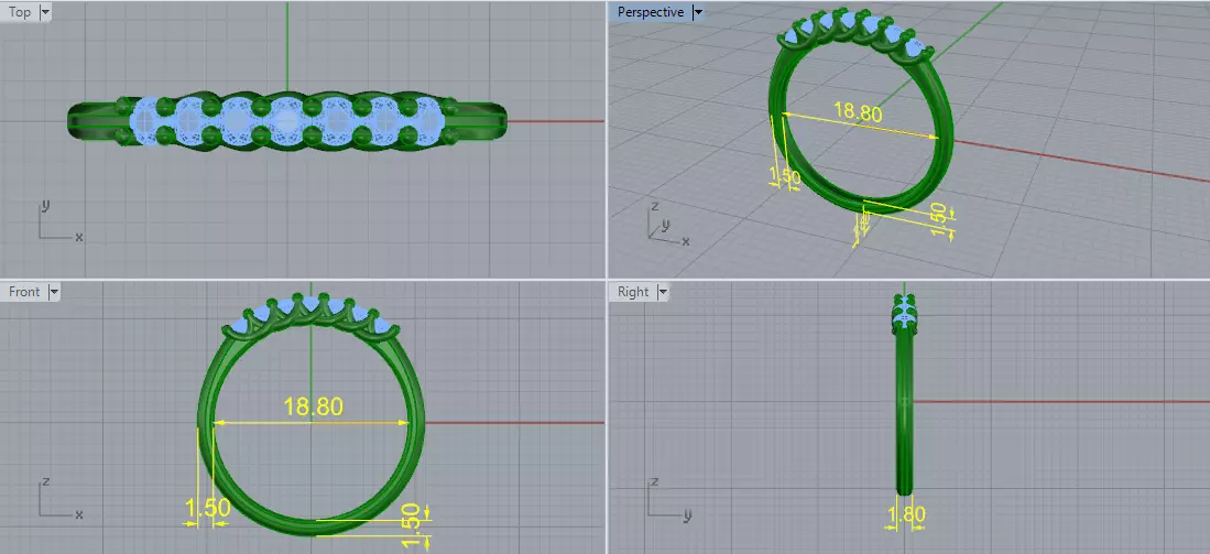 Solitaire engagement rings Model 8055 3D print model_6