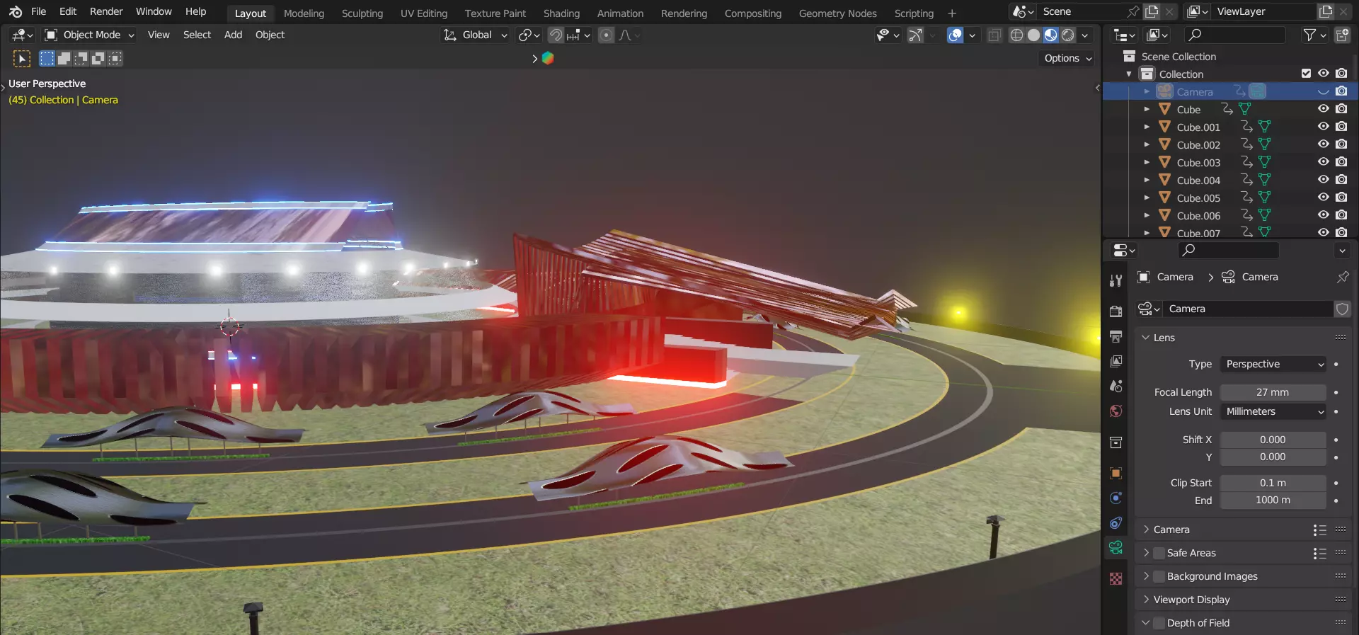 Futuristic Concept Stadium  SciFi Architectural 3D Model 3D model_4