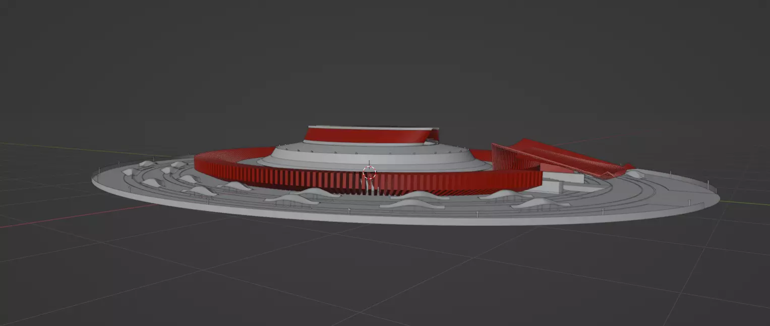 Futuristic Concept Stadium  SciFi Architectural 3D Model 3D model_2