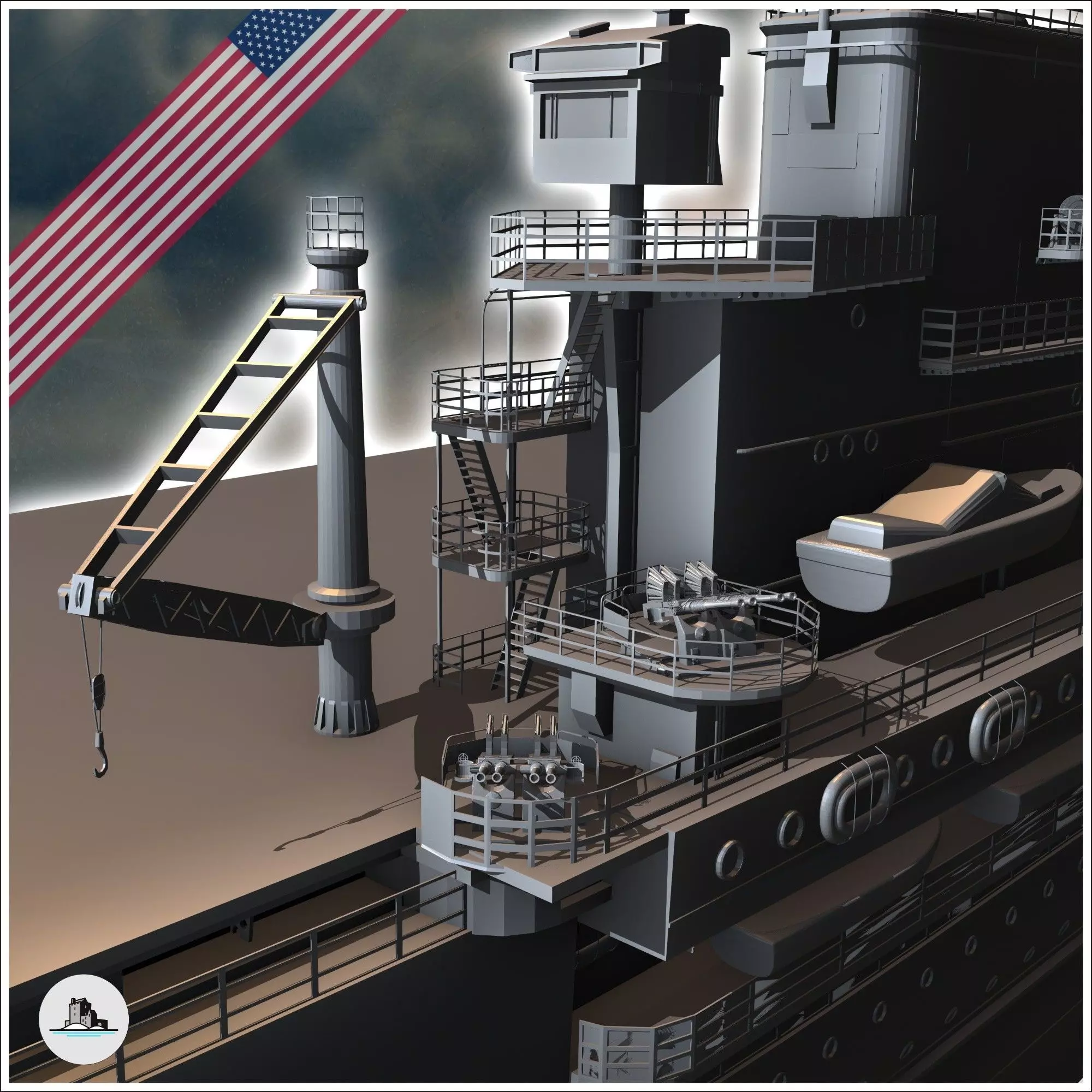 USS Yorktown CV CVA CVS-10 US aircraft carrier Essex class - USA 3D print model_6