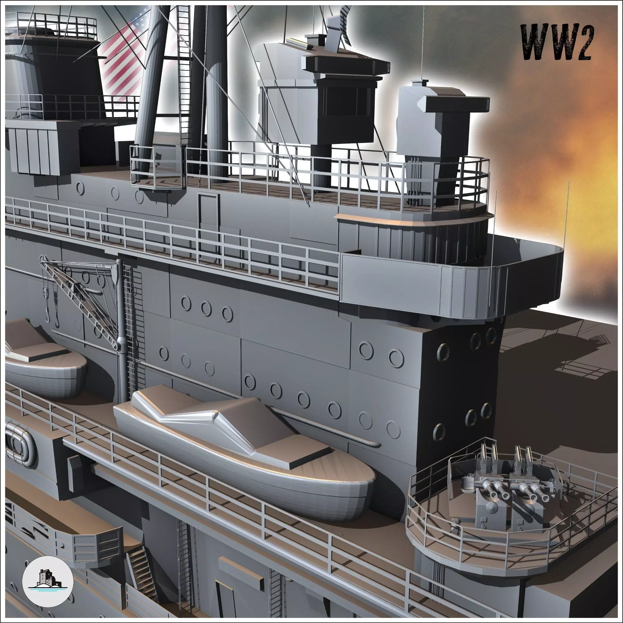 USS Yorktown CV CVA CVS-10 US aircraft carrier Essex class - USA 3D print model_7