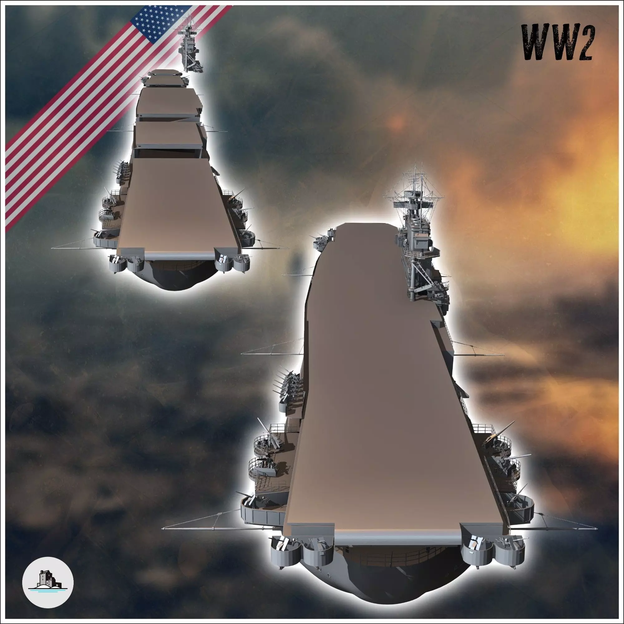 USS Yorktown CV CVA CVS-10 US aircraft carrier Essex class - USA 3D print model_2