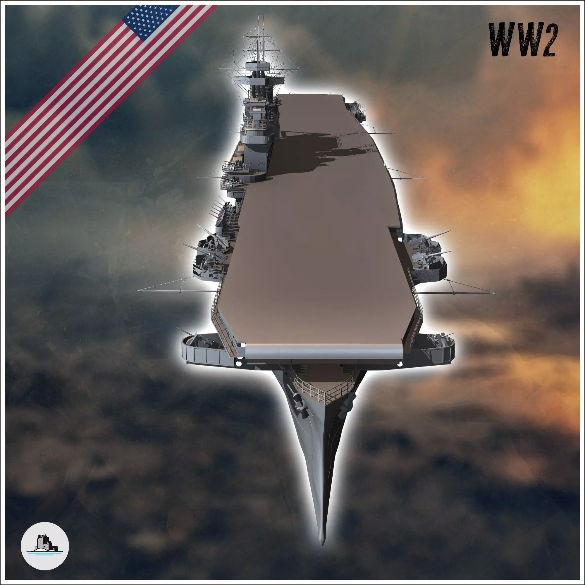 USS Yorktown CV CVA CVS-10 US aircraft carrier Essex class - USA 3D print model_4