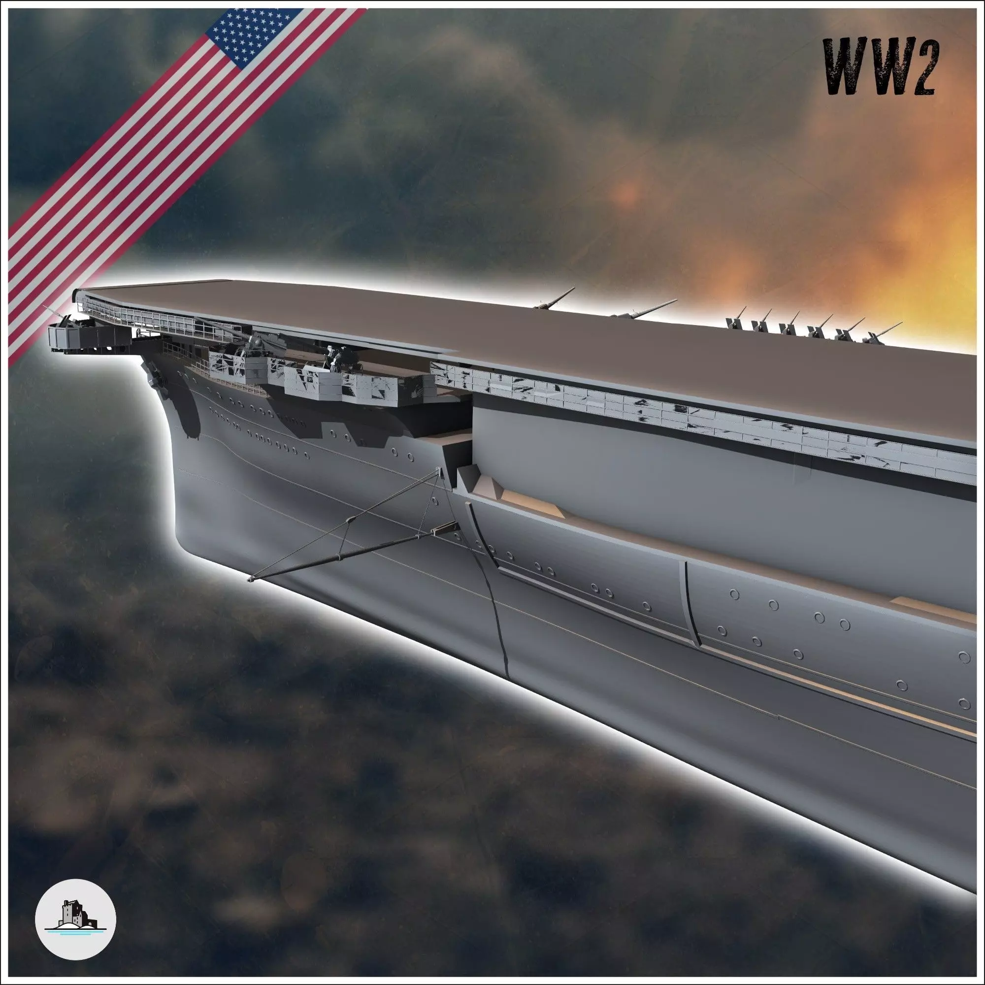 USS Yorktown CV CVA CVS-10 US aircraft carrier Essex class - USA 3D print model_5